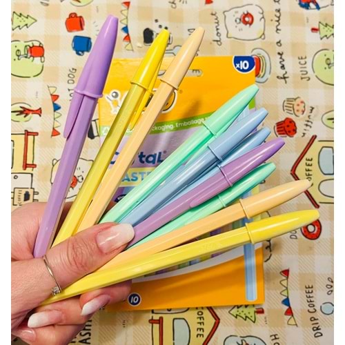 Bic Cristal Mavi Tükenmez Kalem Pastel Turuncu Gövde