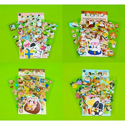 Bam Ayıcık Desenli Sticker 6 Yaprak