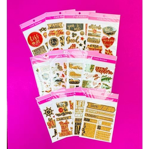 Cork(Mantar) Sticker (ASORTİ)
