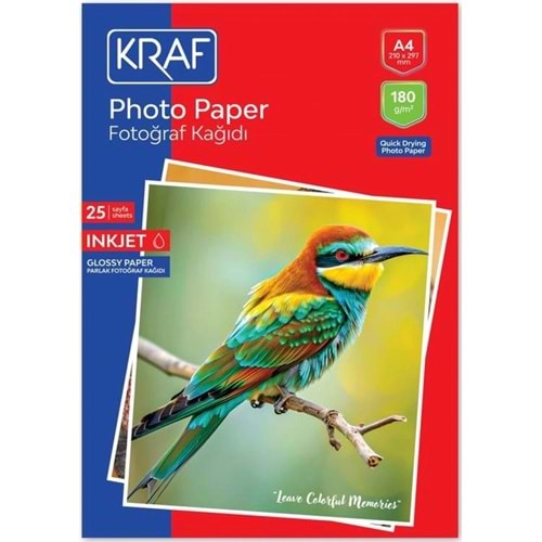 Kraf Fotoğraf Kağıdı A4 180 Gr. 25 Li