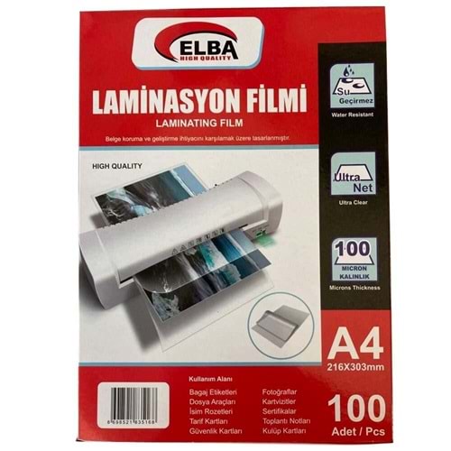 Elba Laminasyon Filmi A4 100 Lü