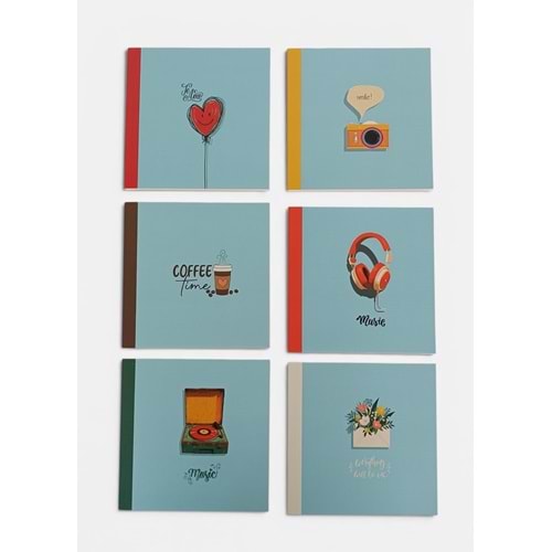 Lilamor Kare Defter 15x15 cm 144 Sayfa Düz