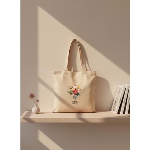 Lilamor Çiçek Cep Torba Hediyelik Bez Çanta LLM-HDY0959