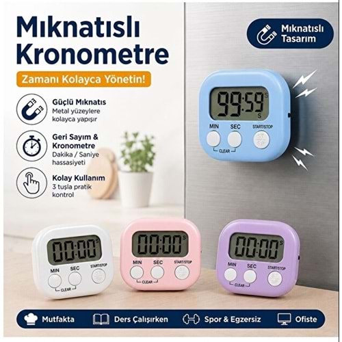 FCX Dijital Kronometre 4 Renk
