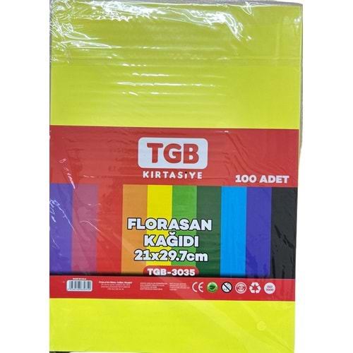 TGB 5 Renk Florasan 5 Renk Normal Renkli A4 Fotokopi Kağıdı 100 Lü Pk.