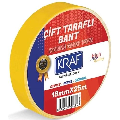 Kraf Çift Taraflı Bant 19 mm x 25 m 2519G