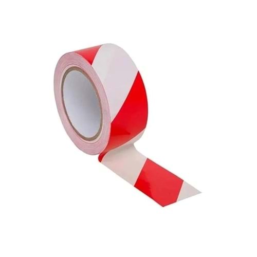 Kraf Yer İşaretleme Bandı 50 mm x 30 m Kırmızı-Beyaz 2565
