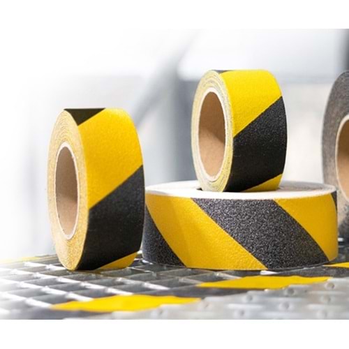 Kraf Zemin Kaydırmaz Bant 25 mm x 15 m Sarı-Siyah