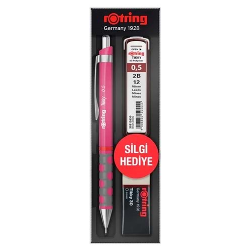 Rotring Tikky Rd 0.5+Min Silgi Hediyeli - Ahududu Pembe