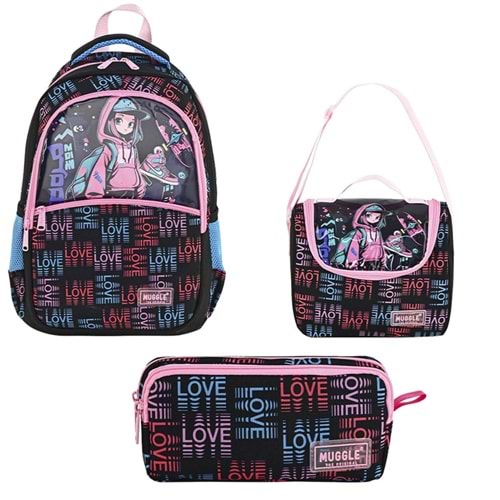 Muggle Love Girl Okul Çantası Seti SET-2603