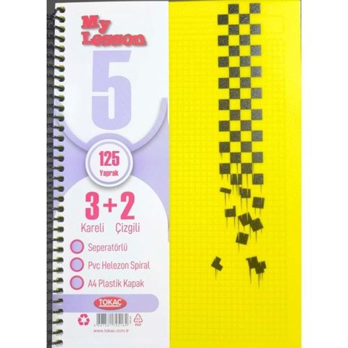 Tokaç 3+2 125 Yp 5 Bölmeli Ayraçlı Defter
