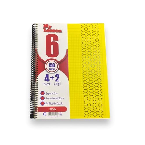 Tokaç 4+2 150 Yp 6 Bölmeli Ayraçlı Defter