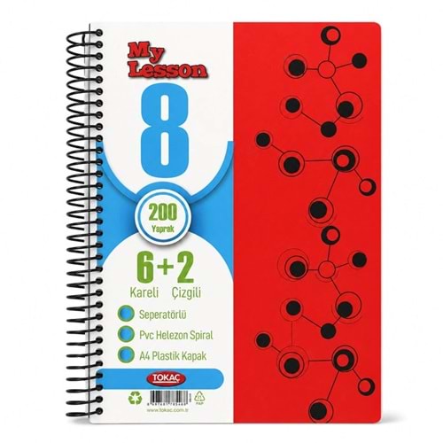 Tokaç 6+2 200 Yp 8 Bölmeli Ayraçlı Defter
