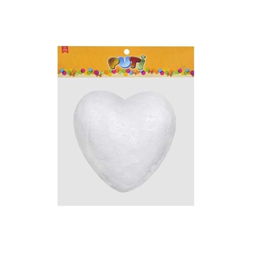 Puti Köpük Kalp 16,5 cm Tekli