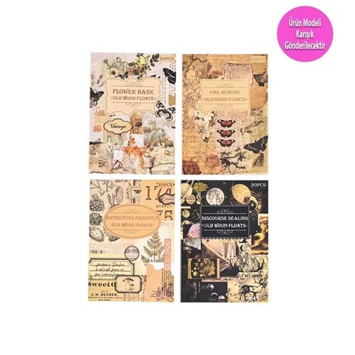 Vintage Sticker Book 20 Sayfa 10x15 cm