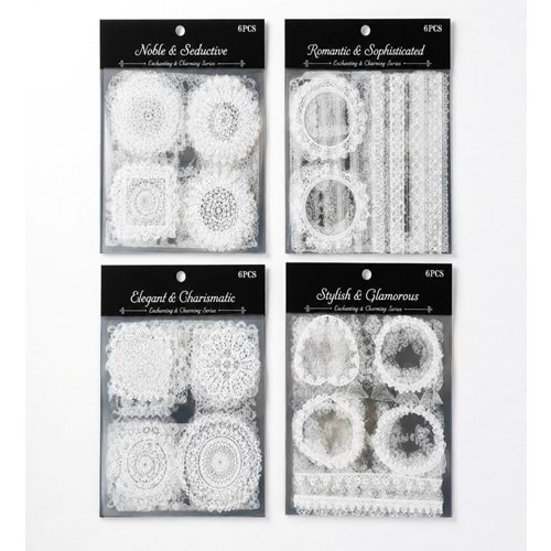 Vintage Dantel Scrapbook Sticker Set