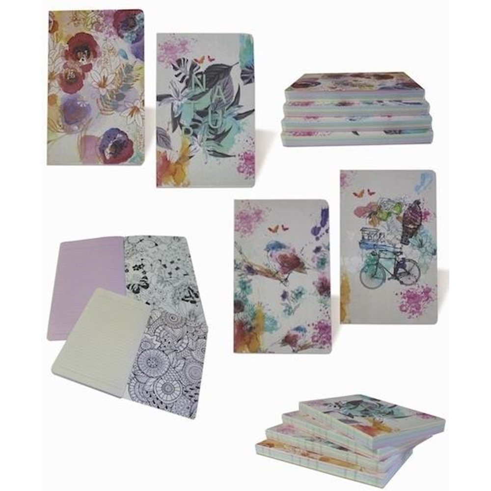 Lizy Çizgili Defter Doğal Görünümlü Kenarlıksız 13x21 cm