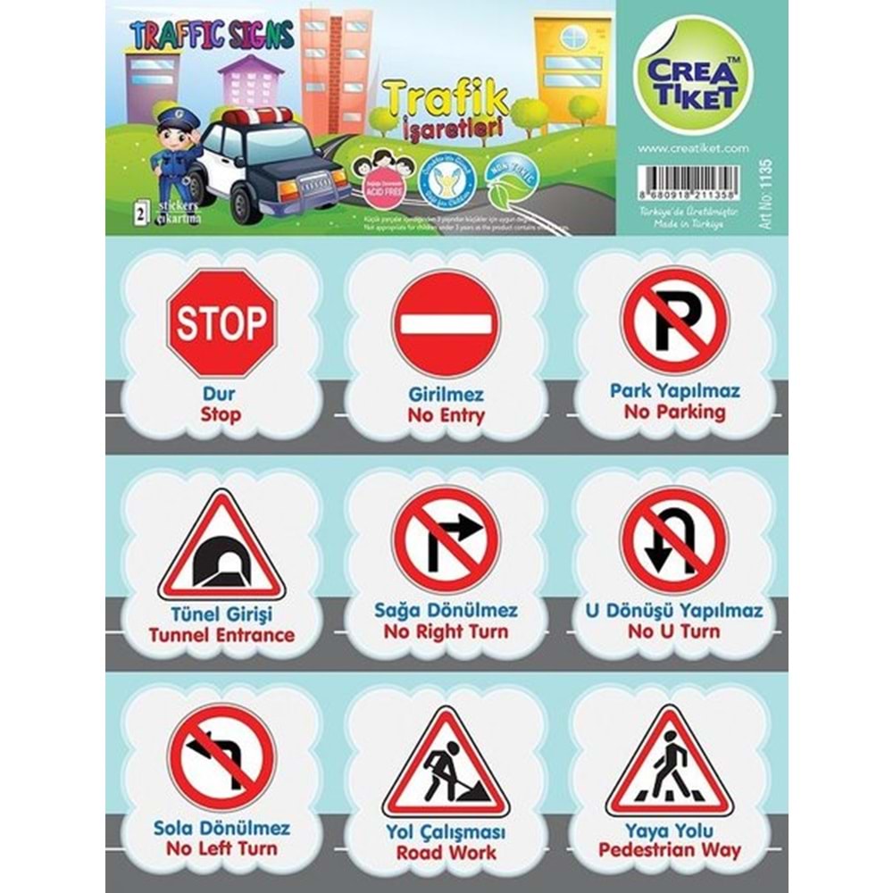 Trafik İşaretleri Eğitim Etiketleri