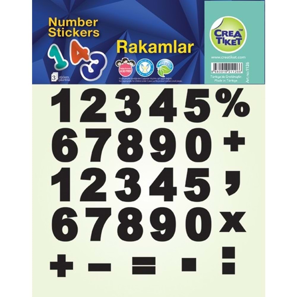 Creatiket Rakamlar 15.7X20.5 Mm Eğitim Etiketleri