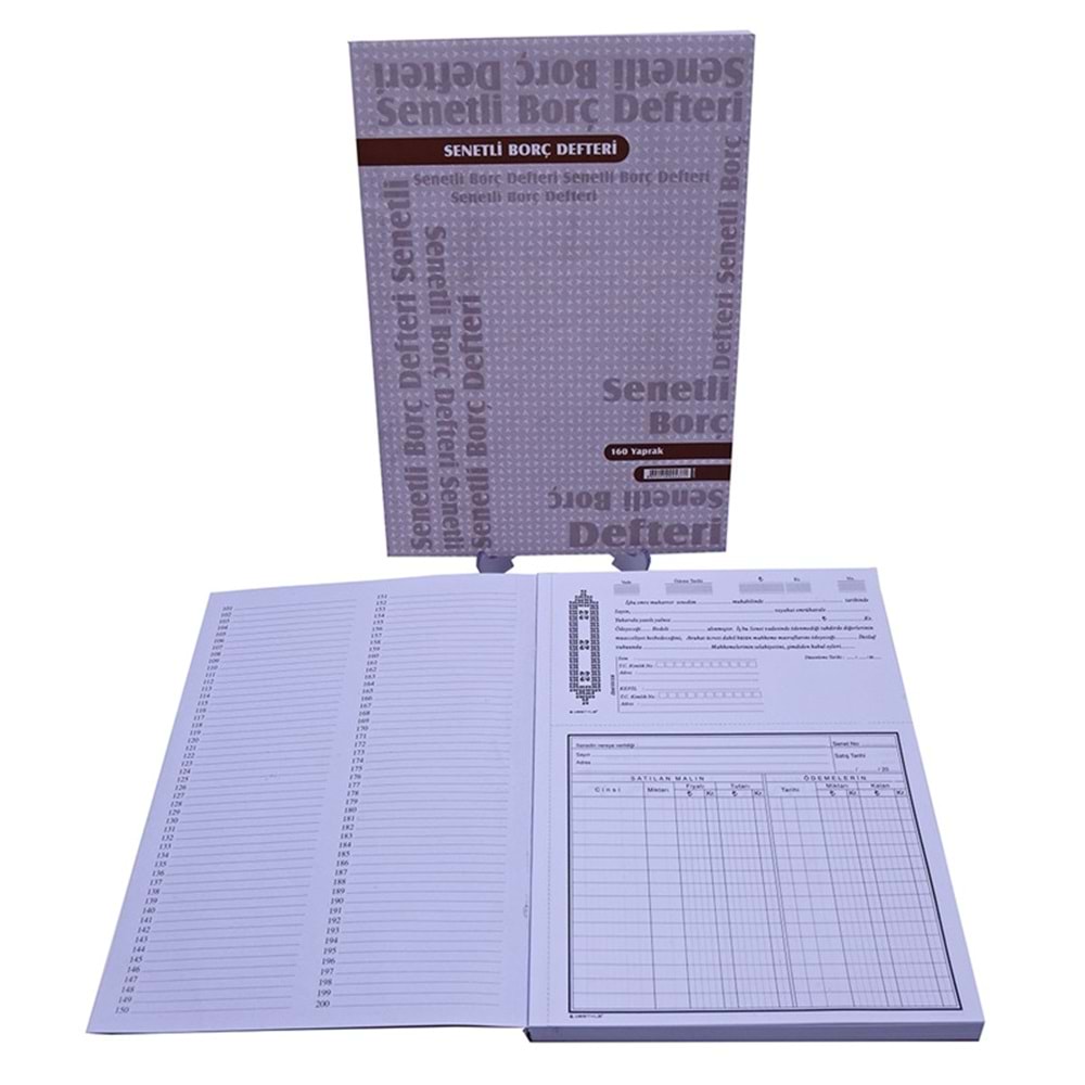 Taksitli Senet Defteri 160 Yaprak Karton Kapak