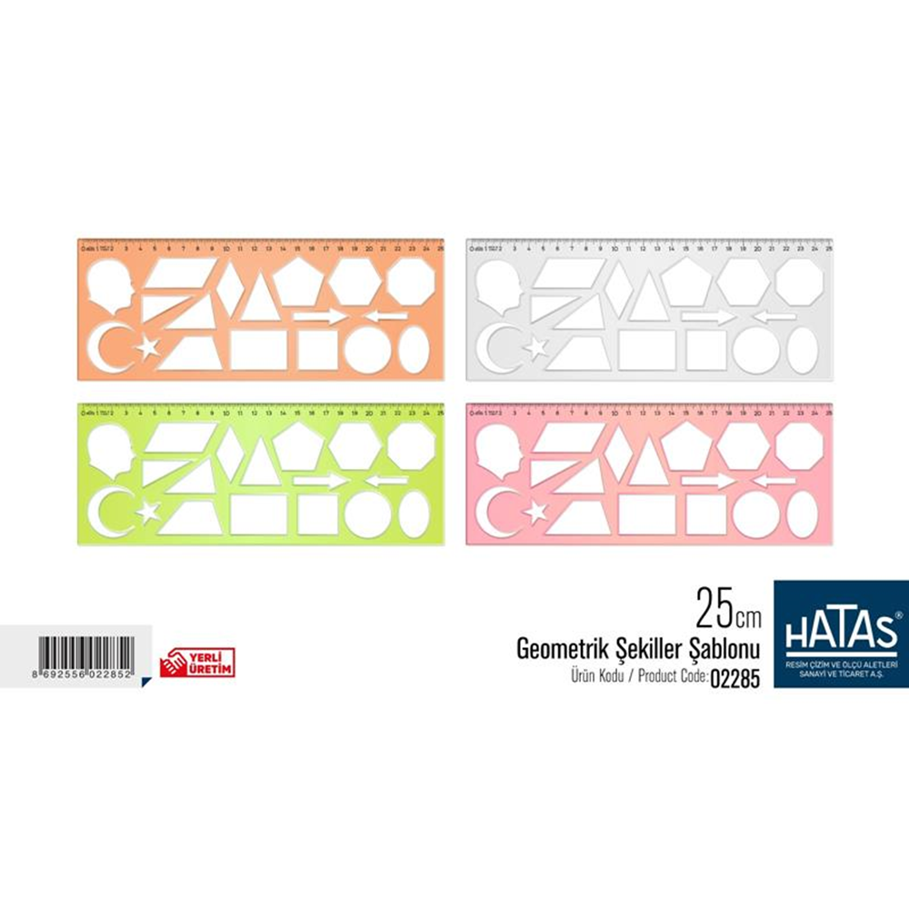Hatas Şablon Geometrik Şekiller 25 Cm 02285