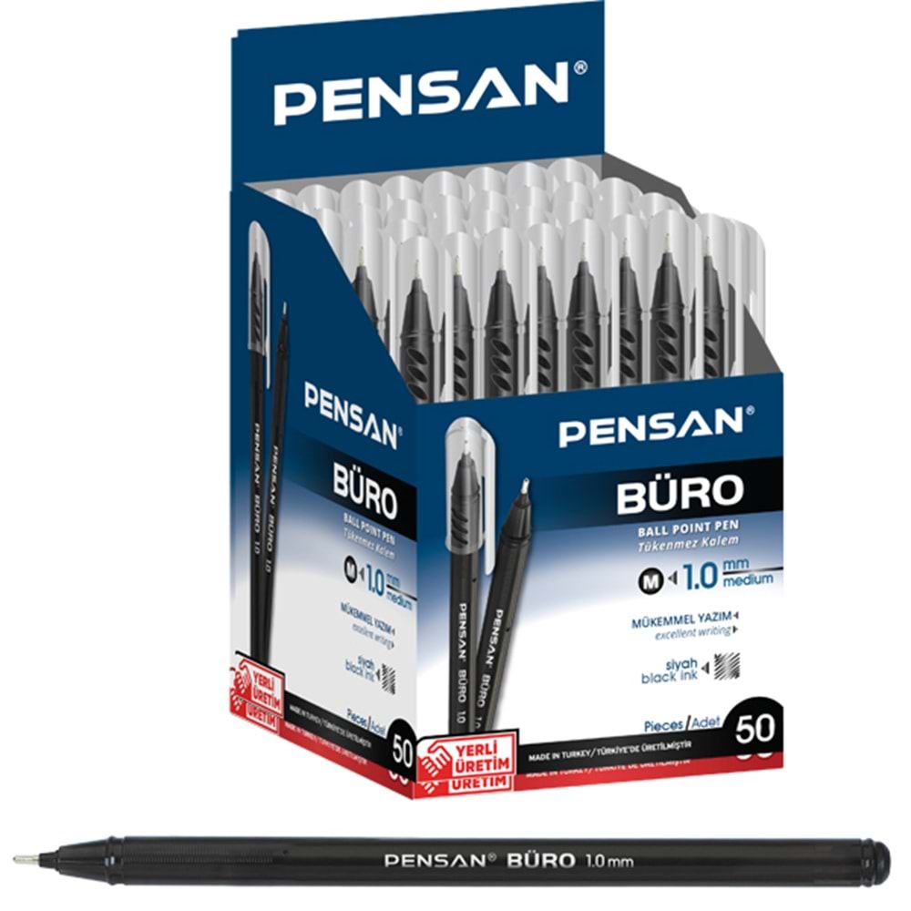 Pensan Büro Siyah Tükenmez Kalem 1 Mm. 50 Lik Kutu