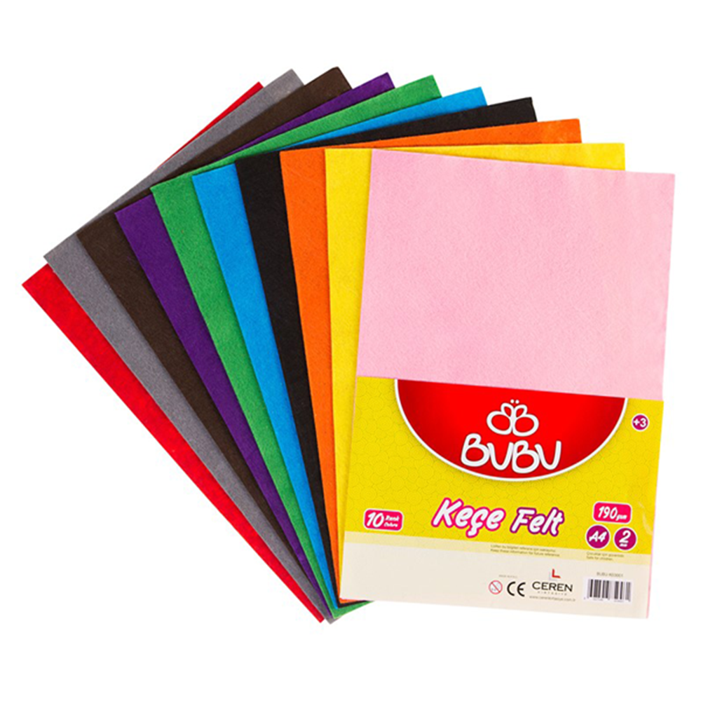Bu-Bu Keçe 20x30 10 Lu Karışık Renk