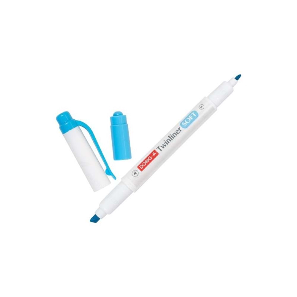 Dong-A Twinliner Soft Çift Uçlu Fosforlu Kalem Gök Mavi No:37