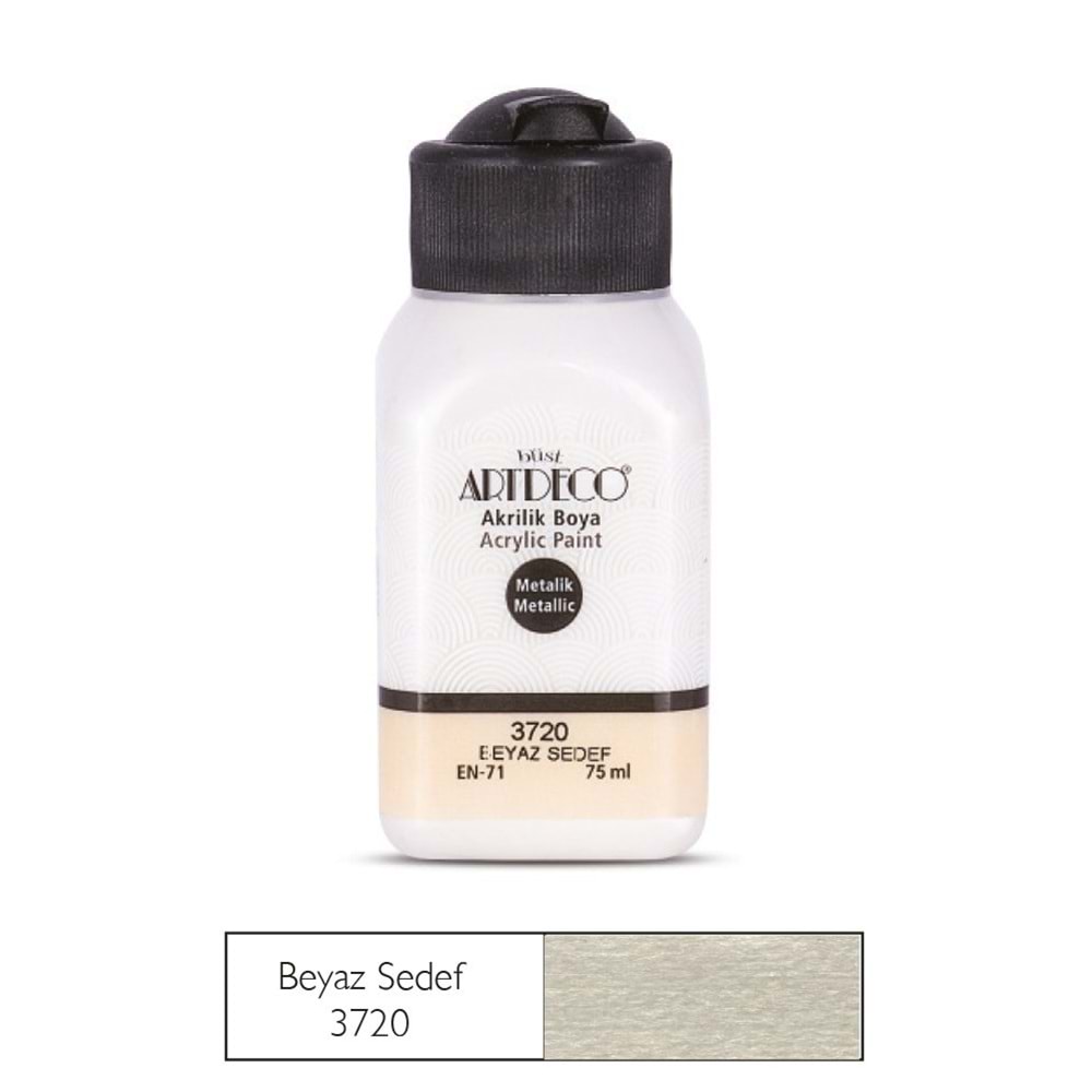 Artdeco Metalik Akrilik Boya 75 ml Beyaz Sedef 3720