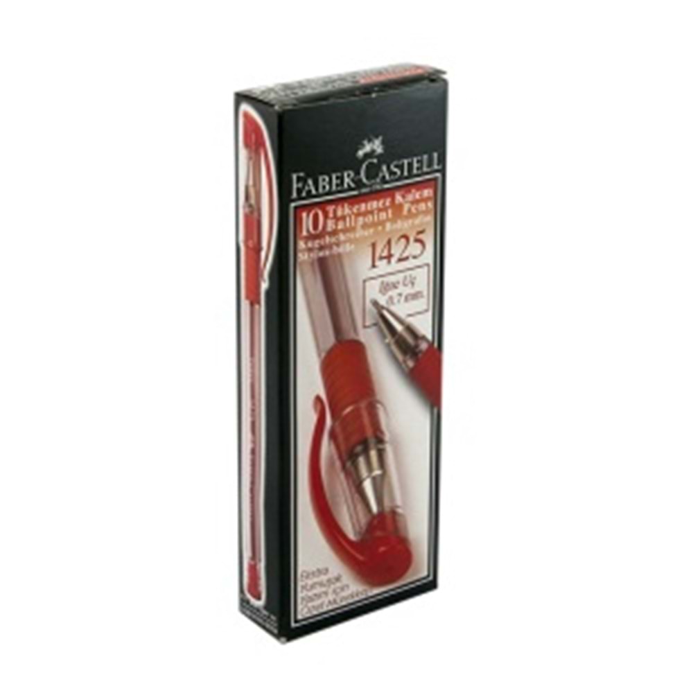 Faber Castell 1425 İğne Uçlu Kırmızı Tükenmez Kalem 10 Lu