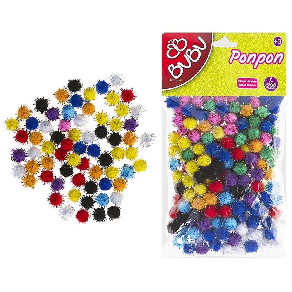 Bu-Bu Ponpon Simli 1 Cm 200Lü Karma 00111