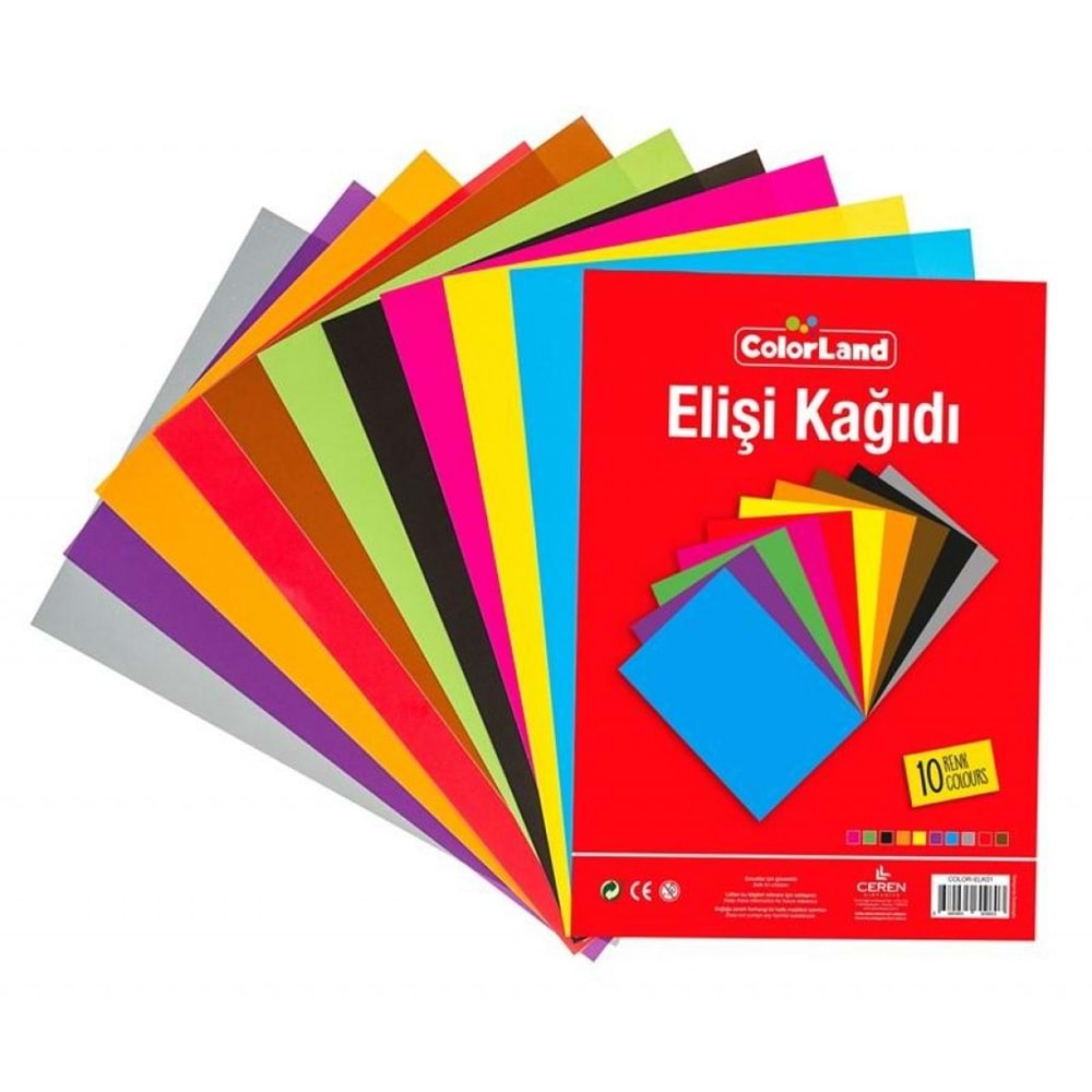 Colorland Elişi Kağıdı A4 10 Renk (Poşetli )