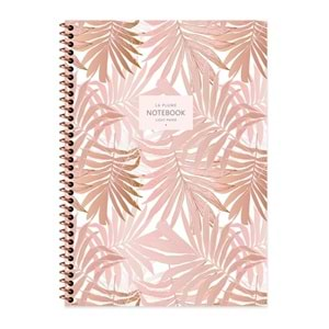 Keskin Color A4 80 Yp.Kareli Karton Kapak La Plume Leaves Spr.Defter