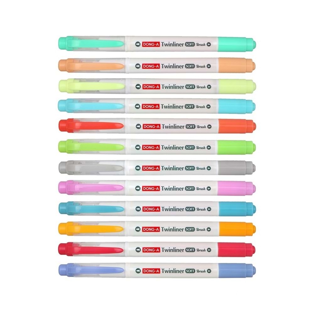 Donga Twinliner Soft Brush Fırça Uçlu İşaretleme Kalemi Mavi No:38