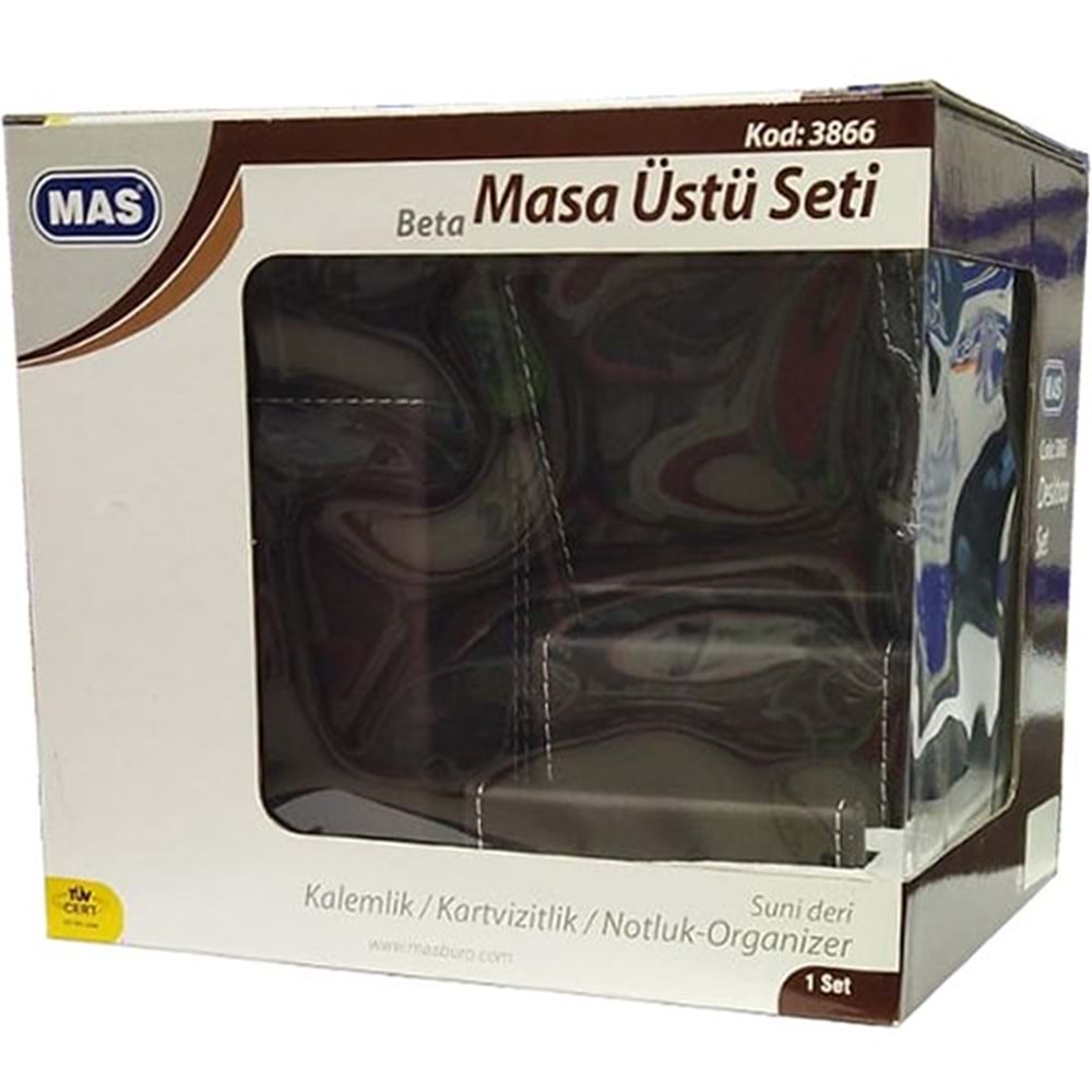 Mas Suni Deri Masaüstü Seti Beta Kahverengi 3866