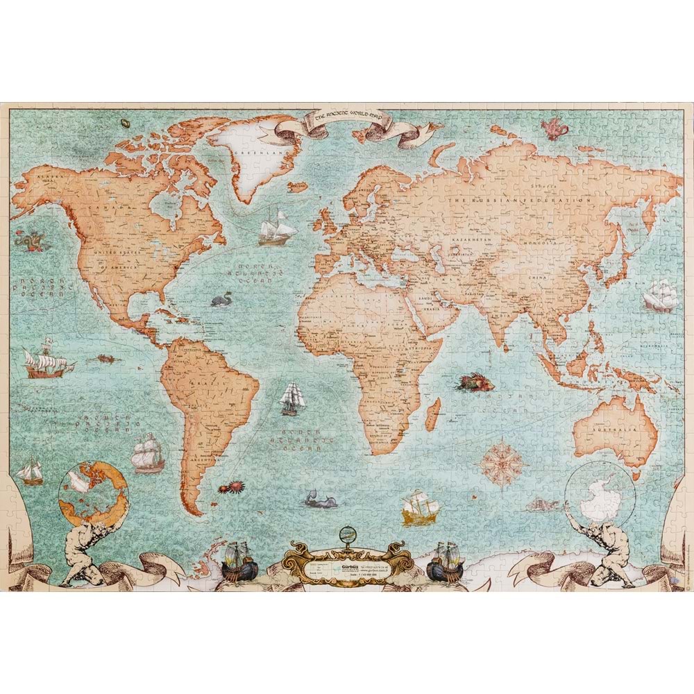 Gürbüz 12103 Antik Harita Puzzle 1000 Parça