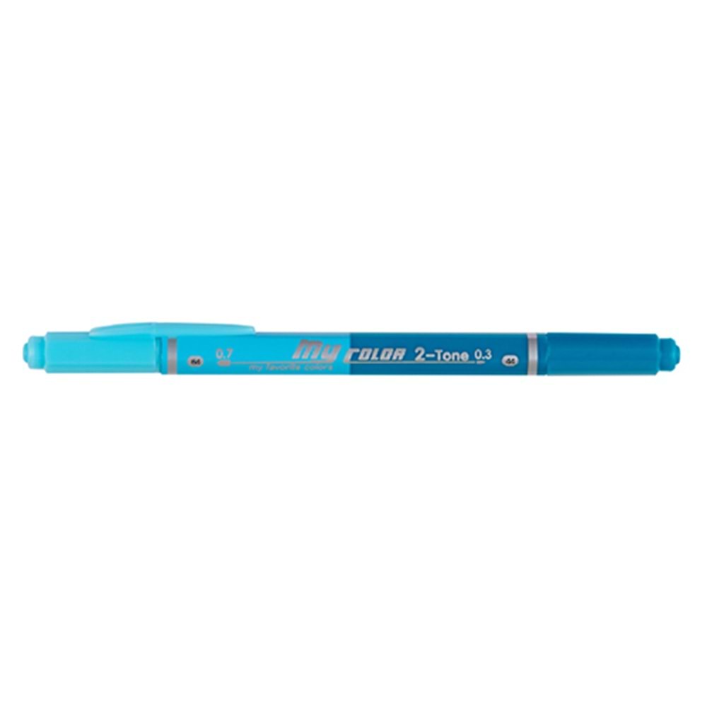 Dong-A My Color 2 Tone Çift Uçlu Keçeli Kalem Mavi 45/17