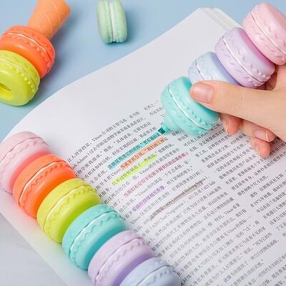 Makaron Şekilli Fosforlu Kalem Kutulu 6 Renk MD-038B