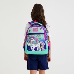 Coral High Kids Mor Su Yeşili Unicorn Desenli Okul Çantası 23487