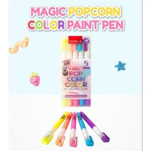 Dong-A Sihirli Popcorn Kabaran Boya Kalemi 5 Li Set