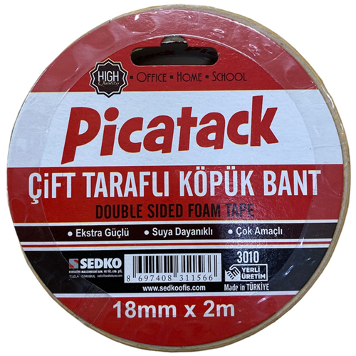 Picatack Çift Taraflı Köpük Bant 18mmx2m