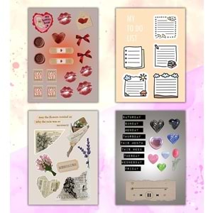 My DIY Sticker Book 24x17 cm 16 Sayfa Özel Tasarım Rengarenk Sticker Kitabı BAM-1212