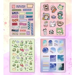 My DIY Sticker Book 24x17 cm 16 Sayfa Özel Tasarım Rengarenk Sticker Kitabı BAM-1212