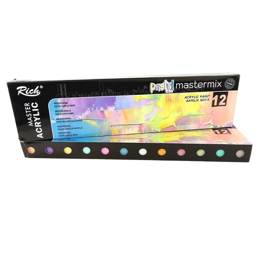 Rich Mastermix Akrilik Boya 60 cc 12 Li Set Pastel Renkler