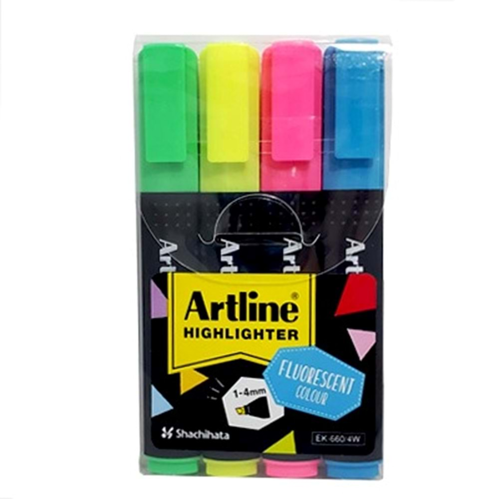 Artline 660 Fosforlu Kalem 4 Lü Set