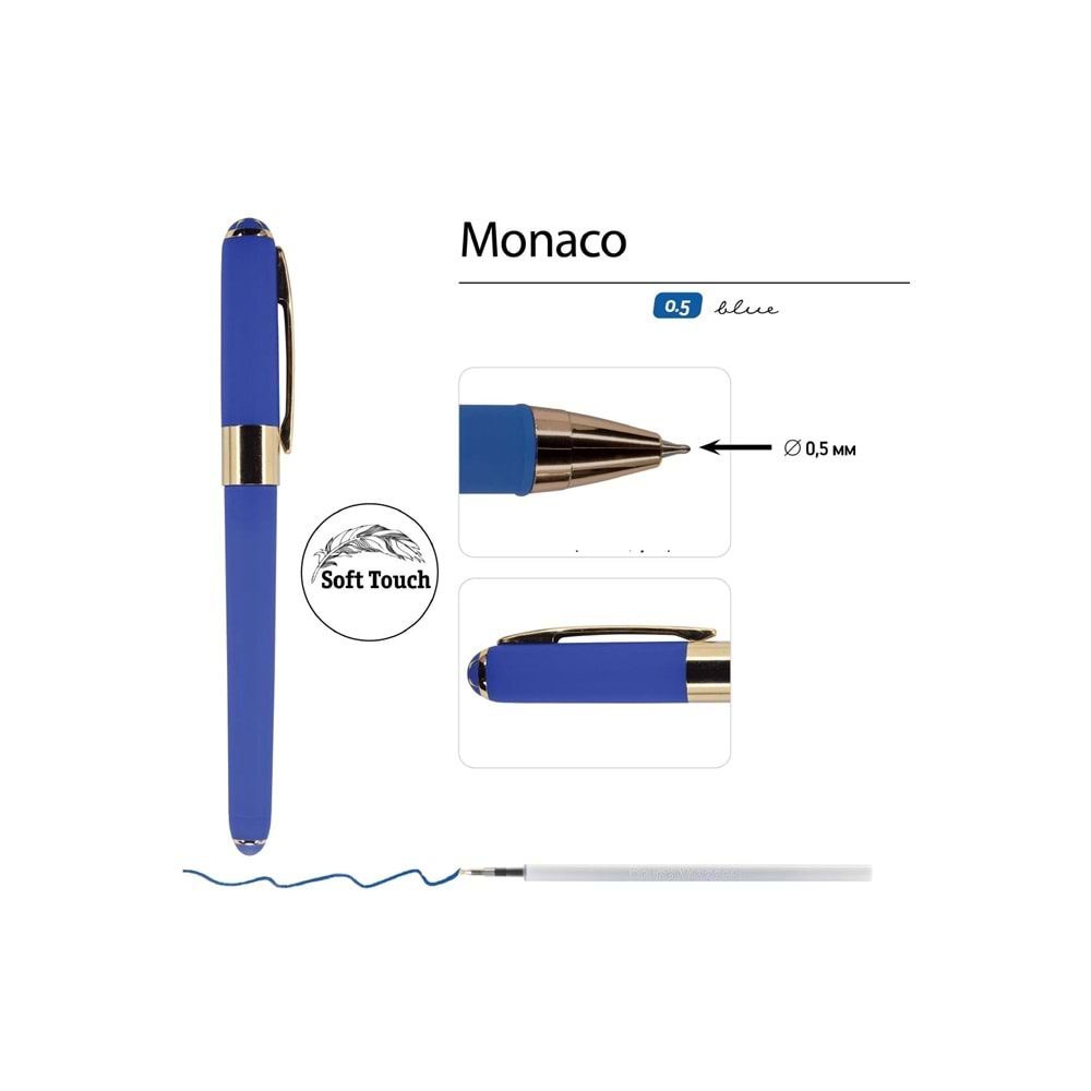 Bruno Visconti Monaco Tükenmez Kalem 0.5 mm Mavi (Siyah Mürekkep)