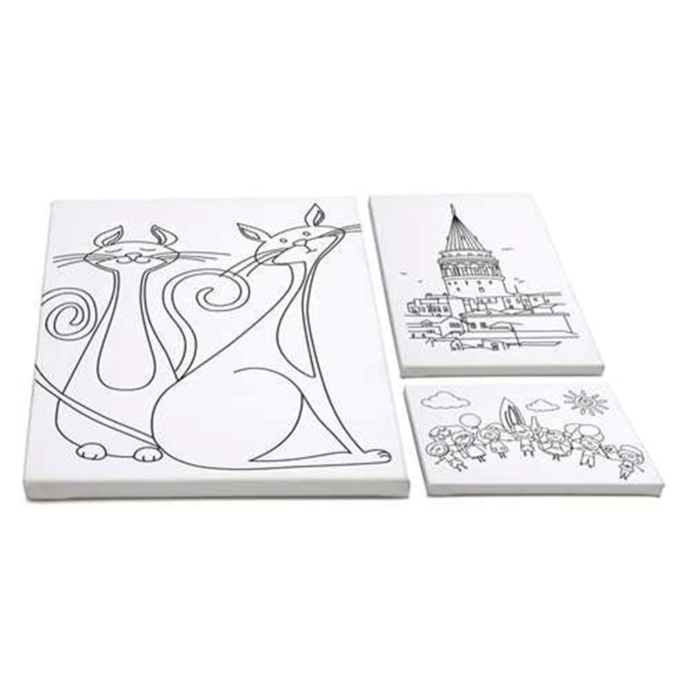 Kumtoys Desenli Tuval Boyama Seti 25x35 cm