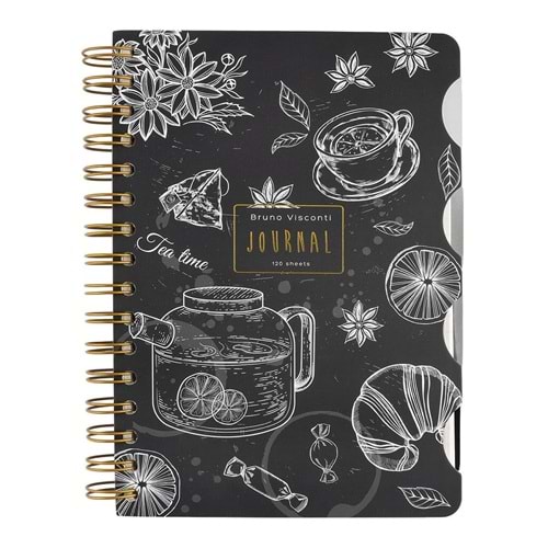 Bruno Visconti Spiralli Defter A5 4 Ayraçlı, 30 Yap. Çizgili, 30 Yap. Çizgili, 30 Yap. Noktalı, 30 Yap. Düz