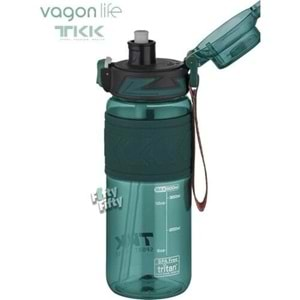 Vagonlife Tritan Pipetli Matara 600 ml. Yeşil