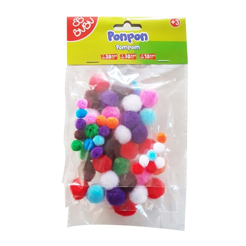 Bu-Bu Ponpon 1 cm 40 Adet-2 cm 30 Adet-3 cm 10 Adet